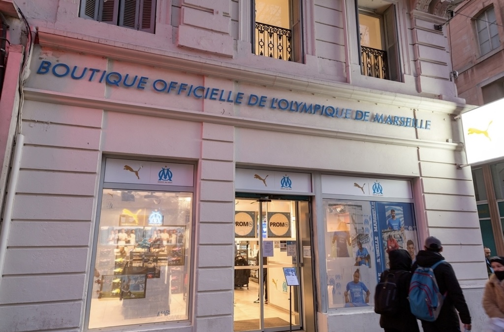 The official Olympique de Marseille boutique, offering jerseys and merchandise that make excellent Marseille souvenirs for football fans.
