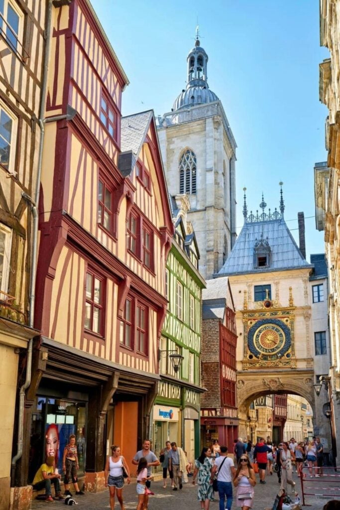 The picturesque streets of Rouen, with colorful half-timbered houses and the ornate Gros-Horloge clock, make it a captivating destination for day trips from Paris France.