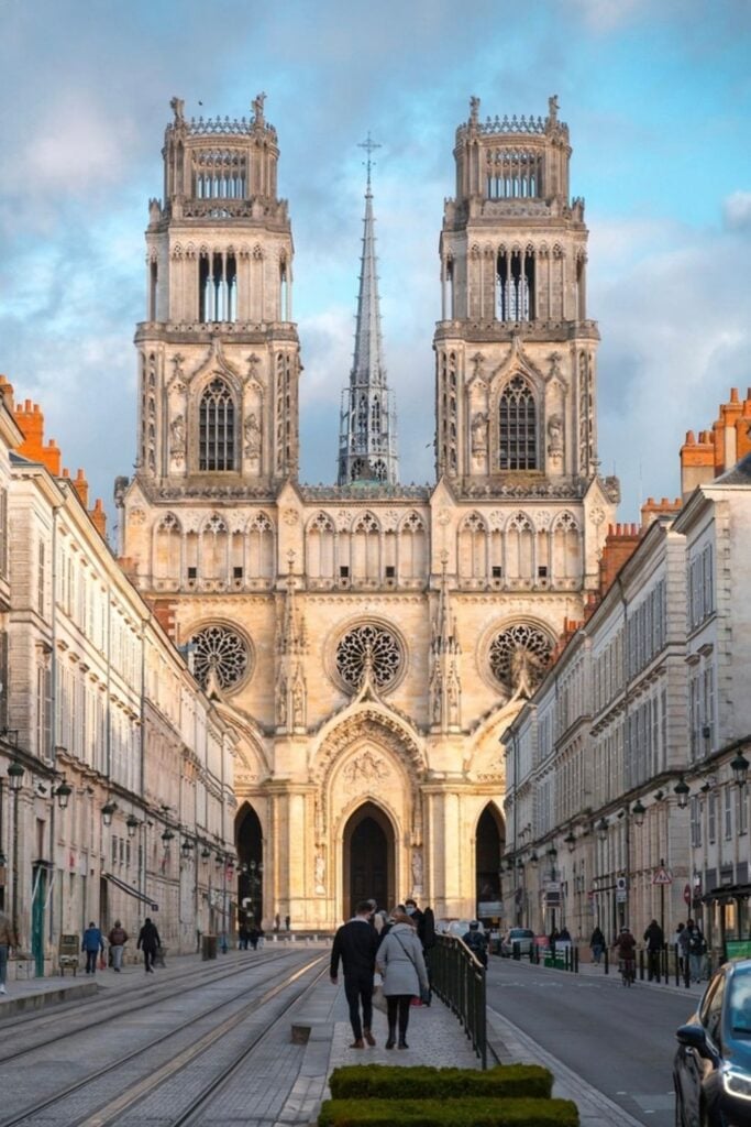 The magnificent Orléans Cathedral, with its intricate Gothic architecture and grand twin towers, is a stunning cultural highlight for day trips from Paris France.